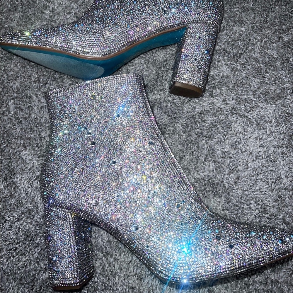 Betsey Johnson Rhinestone Boots sparkly booties